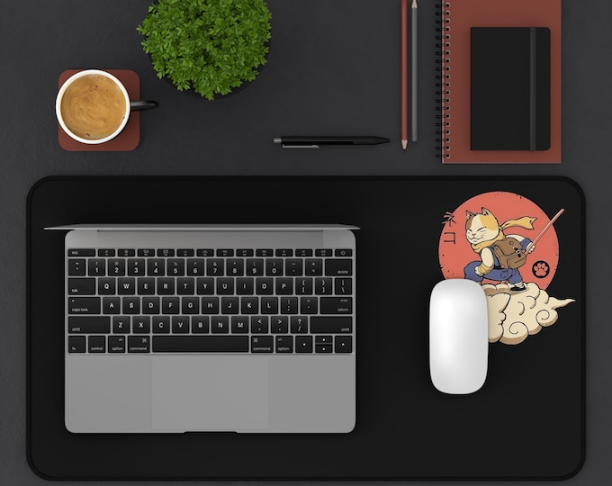 Anime-Inspired Desk Mat with Ninja Character, Gaming Accessories, Home Office Decor, Unique Gifts for Gamers, Cute Desk Accessories