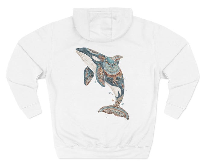 Whale Print Eco-Friendly Hoodie - Perfect for Casual Coastal Adventures"