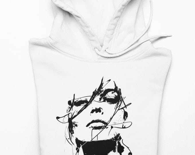 Hooded Sweatshirt, Trendy Fashion, Unique Artwork, Gift for Art Lovers, Casual Wear, Cozy Layering