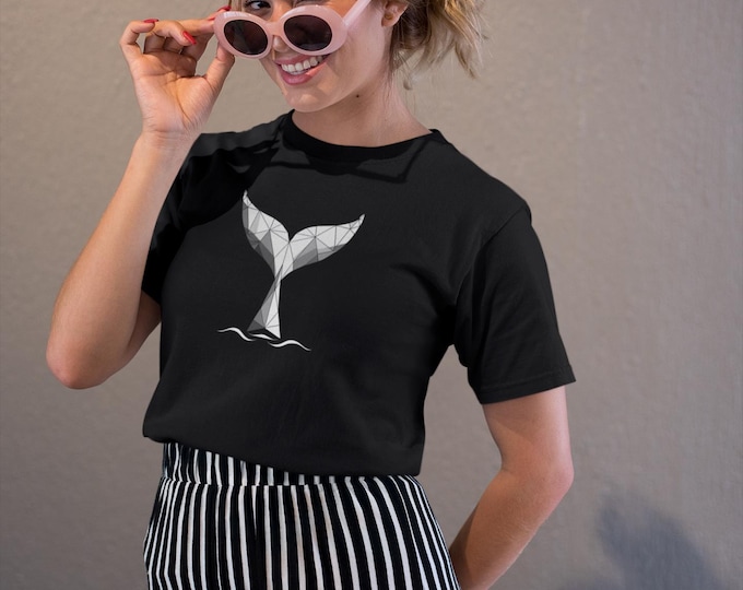 Geometric Whale Tail T-Shirt: Unisex Ocean Lover Tee