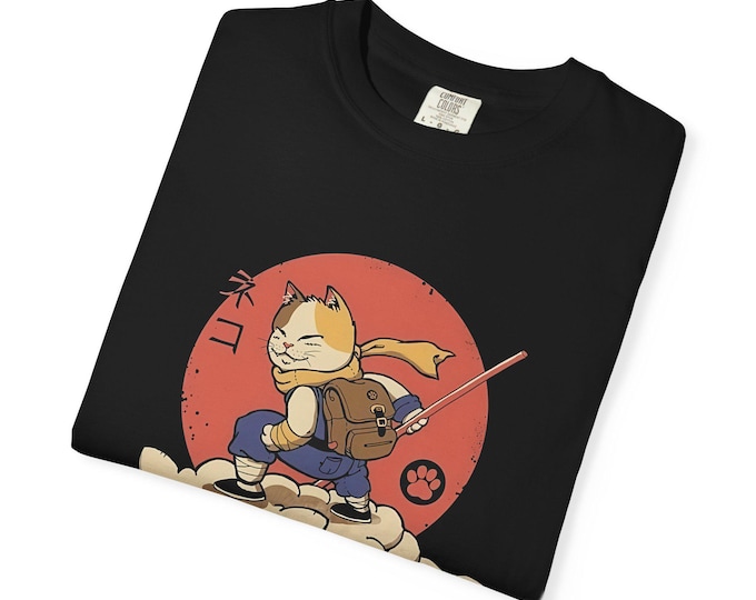 Anime Cat Adventure T-Shirt, Unisex Graphic Tee, Perfect Gift for Pet Lovers, Casual Wear, Fandom Shirt