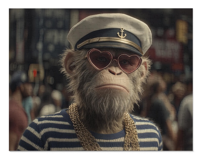 Nautical Monkey Jigsaw Puzzle with Tin: Fun Family Game