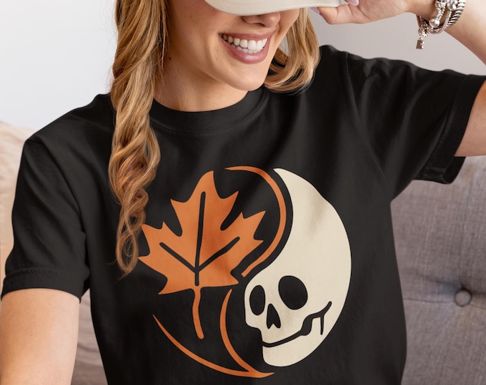 Fall-Themed Garment-Dyed T-Shirt: Cozy Autumn Graphic Tee
