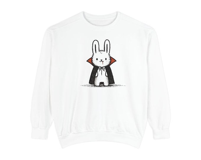 Vampire Bunny Sweatshirt: Cozy Halloween Style, Unisex Fall Fashion