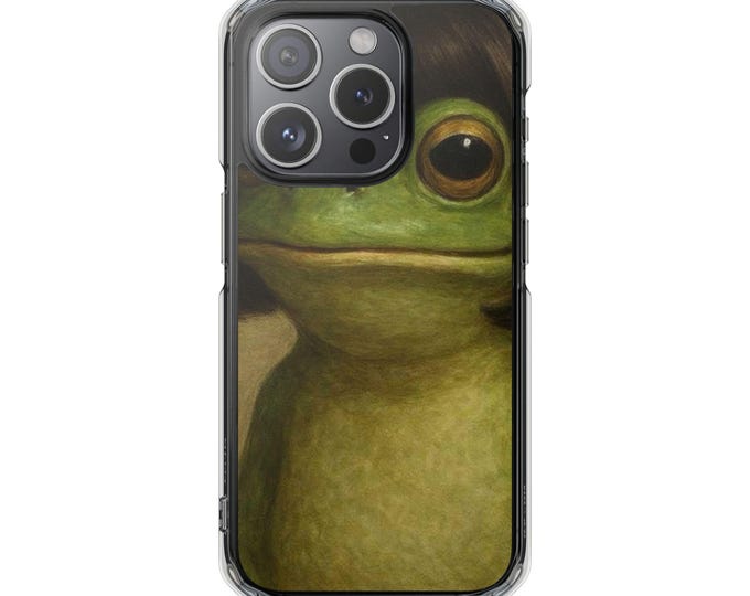 Frog-Themed Magnetic Clear Phone Case, Cute Animal Phone Cover, Quirky Gift for Nature Lovers, Fun Gadget Protector, Unique Birthday Present