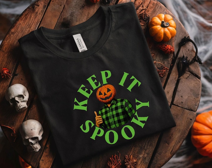 Keep It Spooky Halloween Tee: Unisex Cotton Fall Festival Shirt
