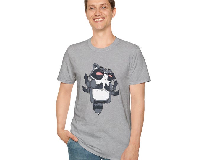 Funny Raccoon Graphic T-Shirt: Unisex Cotton Tee, Nature Lover Gift