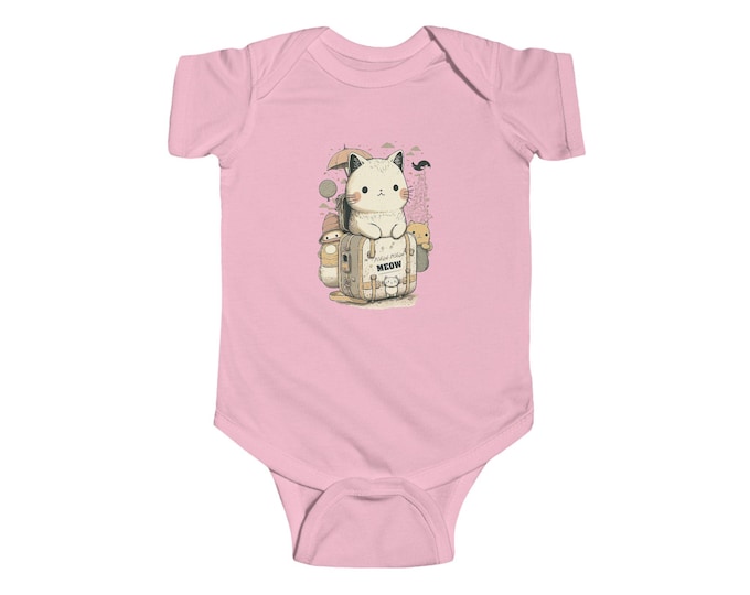 Cute Cat Adventure Infant Bodysuit, Baby Shower Gift, Newborn Outfit, Animal Lover Gift, Toddler Fashion