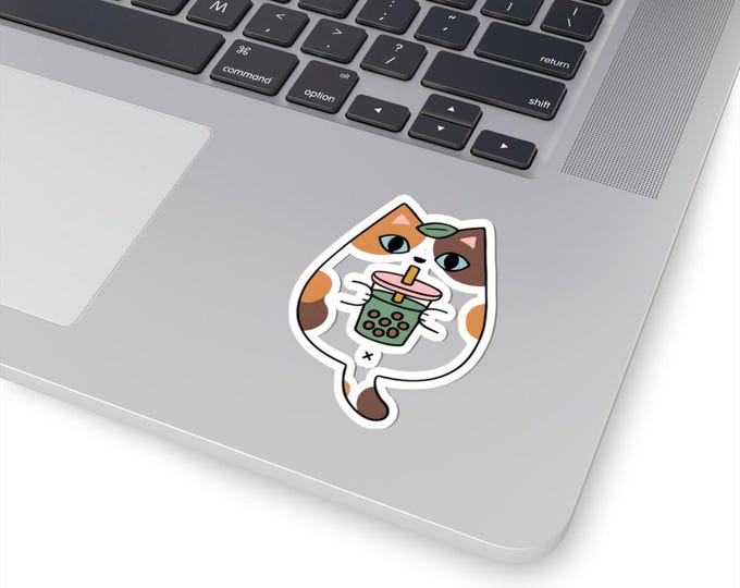 Cute Cat Stickers, Adorable Pet Decor, Coffee Lover Gifts, Laptop Stickers, Fun Fridge Magnets