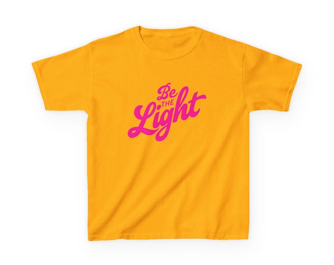 Kids Inspirational T-Shirt: Be The Light - Soft Cotton Tee