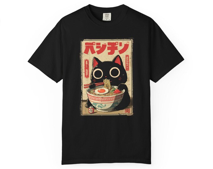 Ramen Cat Unisex T-Shirt: Japanese Graphic Tee, Gift for Cat Lovers