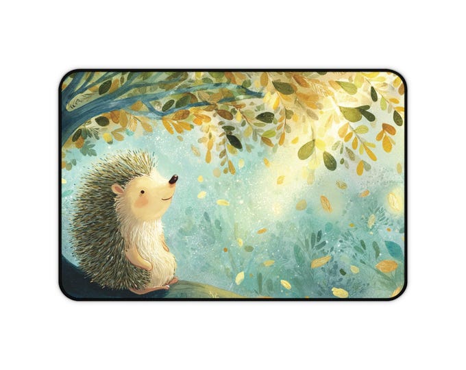 Hedgehog Desk Mat: Whimsical Neoprene Office Decor