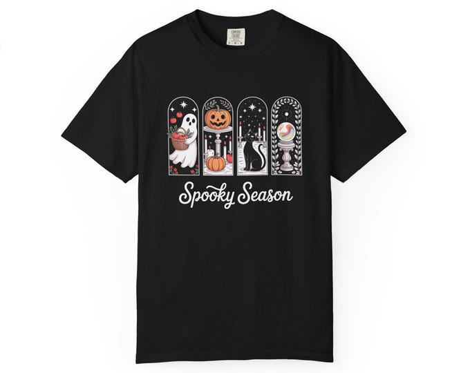 Spooky Season Unisex T-Shirt, Halloween Tee, Ghosts & Pumpkins Shirt, Fall Apparel, Gifting for Halloween