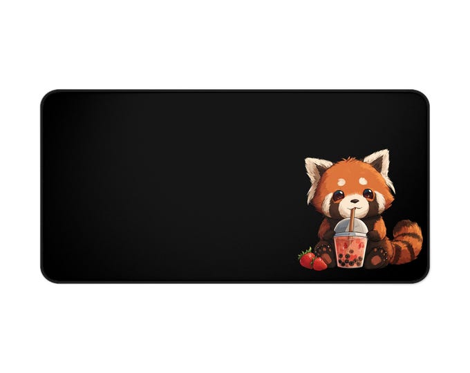 Red Panda Desk Mat: Fun Home Office Decor - Neoprene Laptop Pad