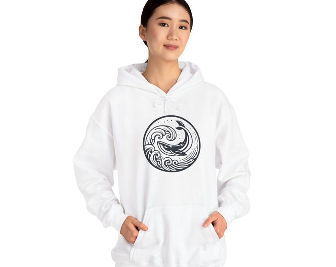 Ocean Wave Hoodie: Unisex Cotton-Blend Sweatshirt for Beach Lovers