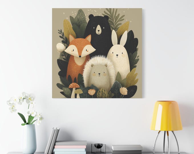 Canvas Wall Art, Nursery Decor, Matte Stretched 1 25" Print, Kids Room Painting, Baby Shower Gift
