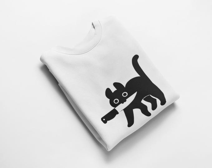 Playful Cat Crewneck Sweatshirt: Cozy Unisex Winter Wear