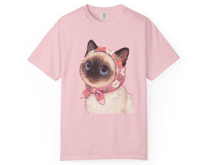 Cat T-Shirt with Scarf Design, Cute Pet Lover Tee, Gift for Cat Moms.