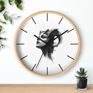 Mystical Elegance Wall Clock | Gothic Home Decor, Fantasy Art Clock, Unique Gift, Timeless Wall Art, Witchy Aesthetic