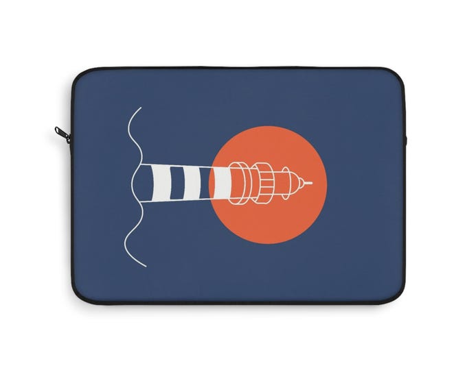 Nautical Lighthouse Laptop Sleeve, Coastal Tech Case, Ocean Lover Gift, Lighthouse Design, Beach-Themed Accessory