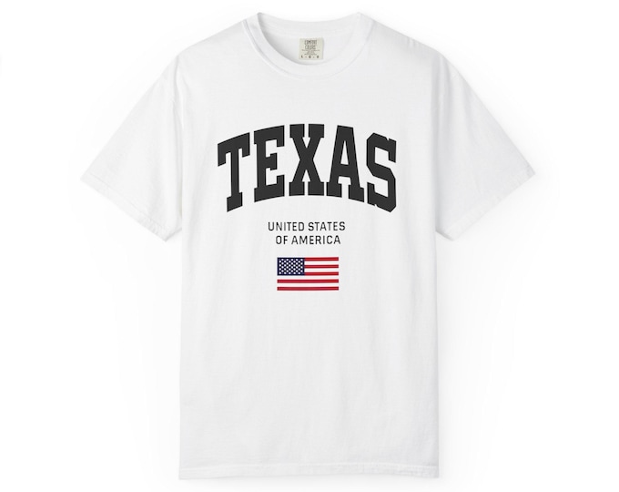 Texas Garment-Dyed T-Shirt: Vintage Style Americana Tee
