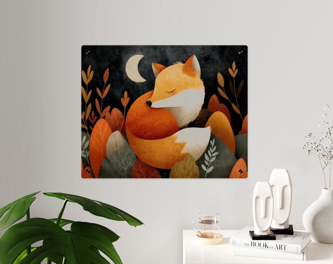 Cozy Fox Acrylic Wall Art: Whimsical Autumn Home Decor