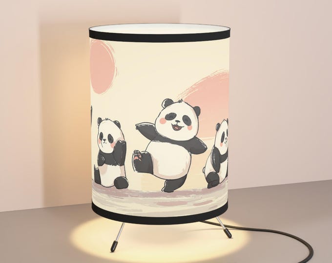 Panda Tripod Lamp: Playful Kids Room Lighting, Modern Nursery Decor