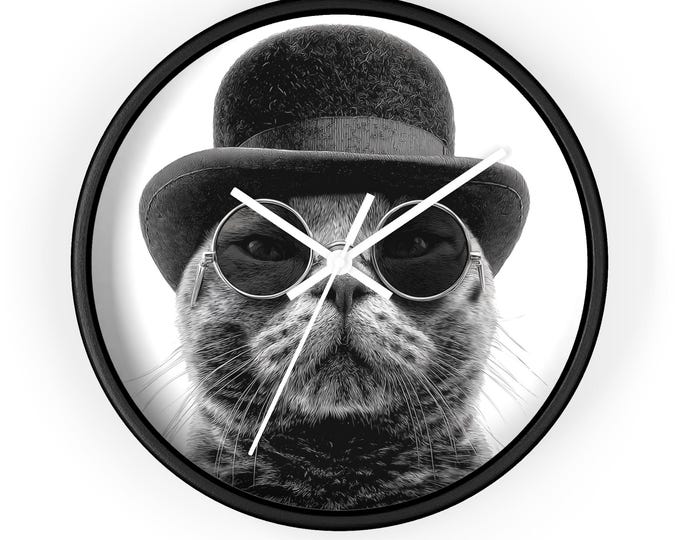 Quirky Cat Wall Clock: Funny Home Decor, Whimsical Timepiece