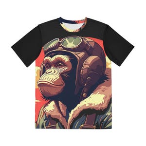 Vintage Aviator Gorilla Men&#39;s Tee, Cool Graphic Shirt, Animal Lover Gift, Unique Style, Retro Fashion, Casual Wear, Birthday Present