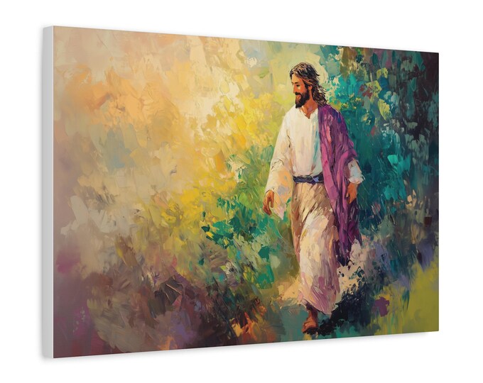 He is risen Canvas Wall Art,Easter hliday,Home Decor, Jesus has risen Religious Art, Christian Gift, Colorful Artwork