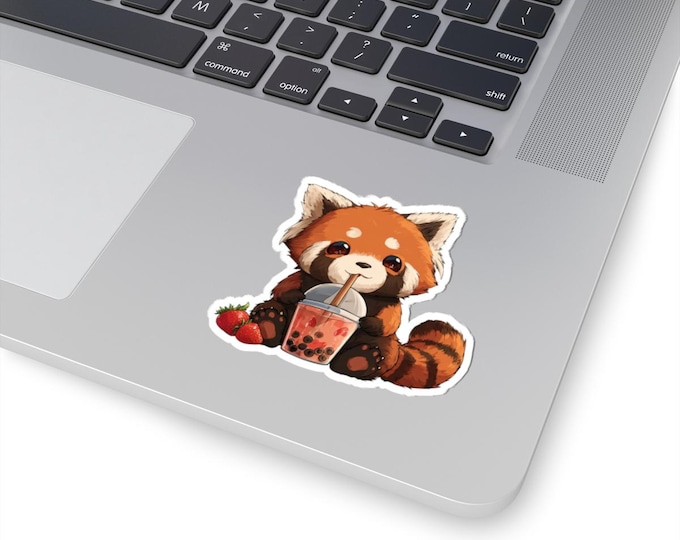 Red Panda Kiss-Cut Stickers: Adorable Vinyl Decals for Laptops