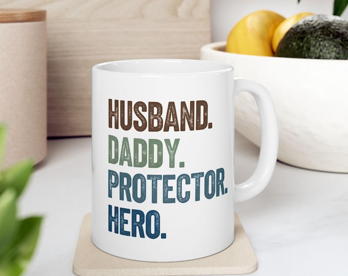 Hero Dad Ceramic Mug for Fathers, Gifts for Dads, Fathers Day Coffee Cup,Husband Gift Ideas