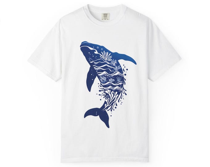 Eco-Friendly Fashion, Gift for Marine Lovers, Summer Casual Wear, Whale Art Tee