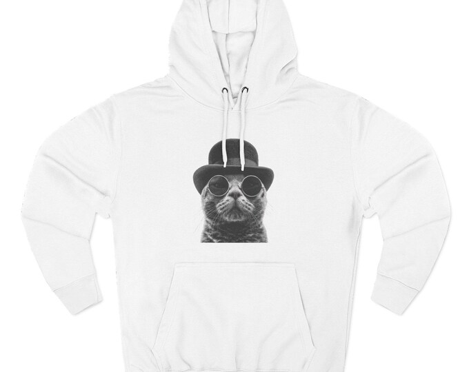 Cozy Fleece Cat Hoodie: Pet Lover Pullover with Kangaroo Pocket