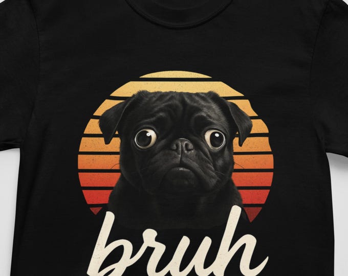 Comfort colors Pug Tee, Unisex Garment-Dyed T-Shirt with Retro Pug Design.