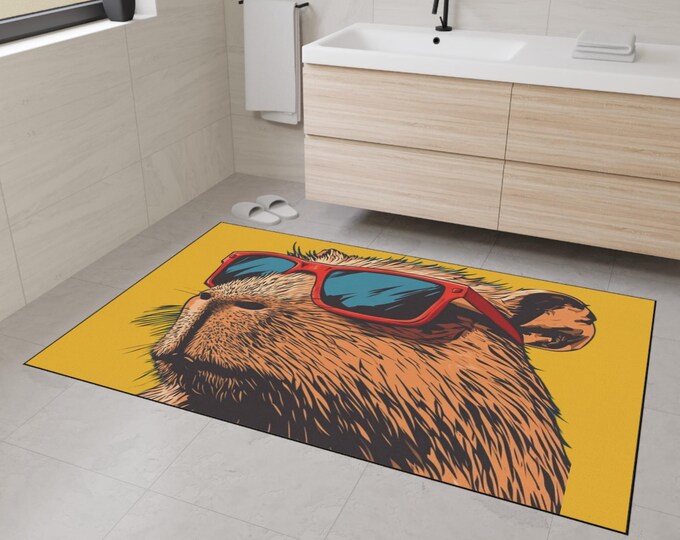 Capybara Floor Mat: Heavy Duty, Non-Slip, Fun Home Decor