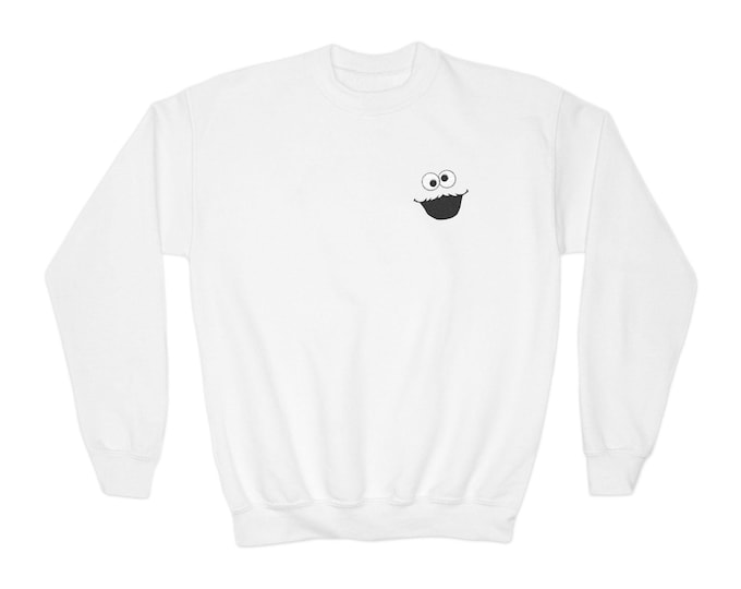 Smiling Cupcake Crewneck Sweatshirt | Kids Baking Cute Dessert Graphic