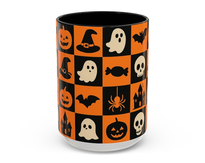 Halloween Pattern Coffee Mug: Spooky Season Drinkware
