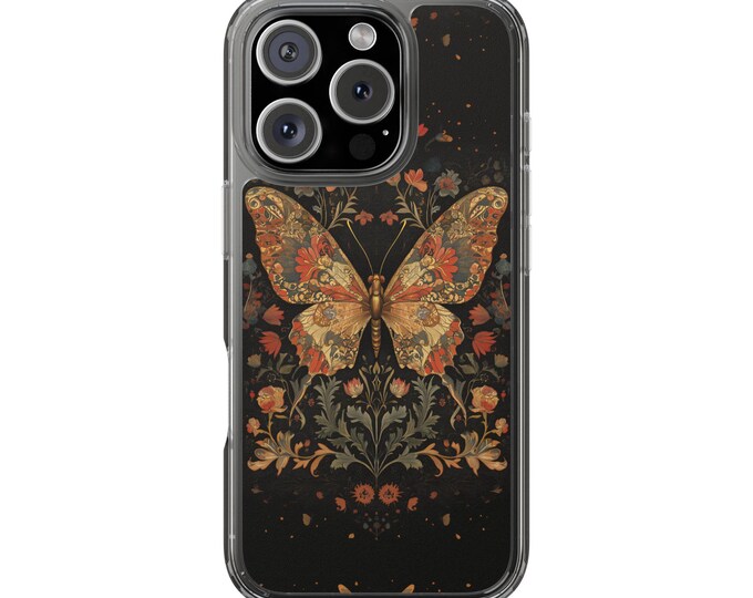 Elegant Artistic Clear Phone Case, Vintage Style, Unique Gift, Phone Cover, Artistic Design, Smartphone Accessory, Holiday Gift