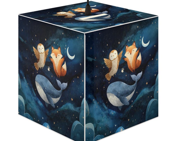 Whimsical Light Cube Lamp: Kids Nursery Night Light, Dreamy Animal Design