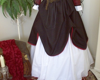 Steampunk Pirate Renaissance Skirt Set. Can Be Made In Any Size. Different Colors Available. Free Domesic Priority Mail Shipping.