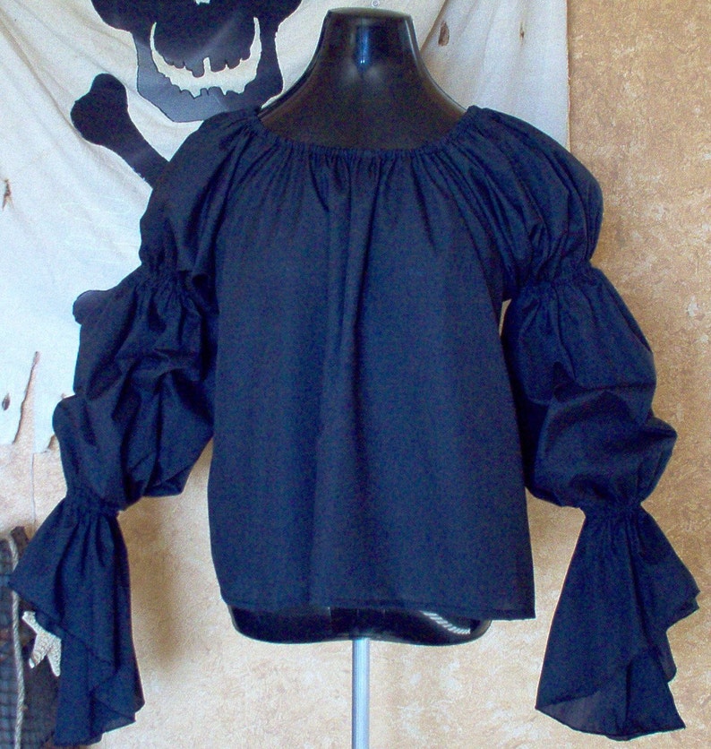 Black Renaissance Chemise. Other Colors Available. Free Domestic Priority Mail Shipping. image 1