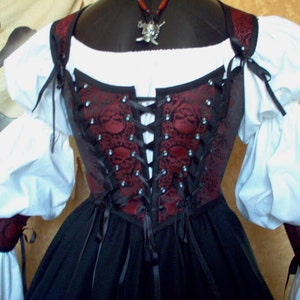 Skull Pirate Corset - renaissance clothing, medieval, costume