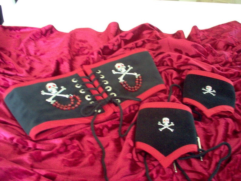 Pirate Waist Cincher And Cuff Set. Can Be Made In Any Size. Free Domestic Priority Mail Shipping. image 4