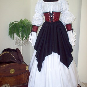 Pirate Renaissance Cincher And Skirt Set Costume That Can Be Made Any Size. Shirt Not Included. Free Domestic Priority Mail Shipping.