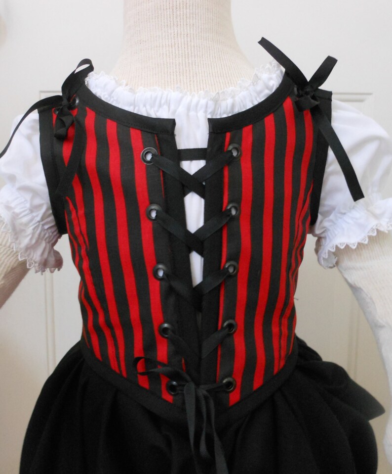 Free Domestic Priority Mail Shipping. Little Girls Pirate Renaissance Costume sizes 3-8 Different Fabrics Available