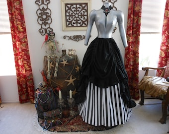 Striped Steampunk or Pirate/Renaissance Skirt Set. Plus Sizes Available. Free Domestic Priority Mail Shipping.