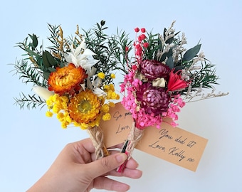 Congratulations Dried Flower Bouquet, Milestone Gift, Graduation, Engagement, New Baby