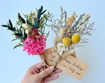 Birthday Gift For Her, Botanical Dried Flower Bouquet, Personalized Floral Gift For Women, Handmade Preserved Flowes, Mom & Grandma Gift