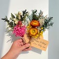 Mini Dried Flower Bouquet, Wildflower Floral Gift, Personalized Birthday Arrangement